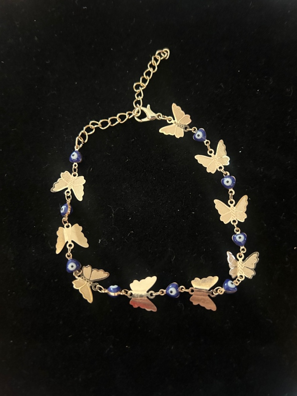 Evil Eye Butterfly gold tone bracelet